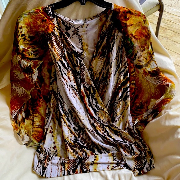 Alberto Makali Gorgeous Stretch Animal Print Top